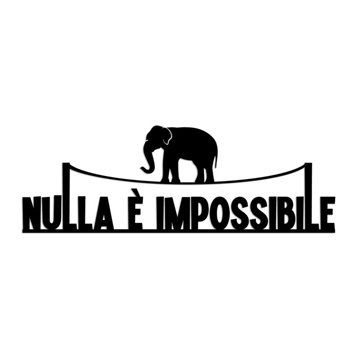 Wallity Nulla E Impossible 1 Escultura de Pared Negra en Metal
